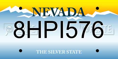 8HPI576 Nevada License Plate