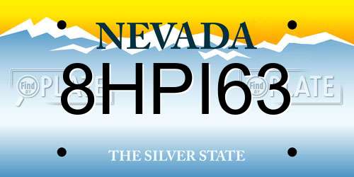 8HPI63 Nevada License Plate