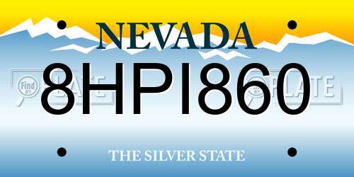 8HPI860 Nevada License Plate