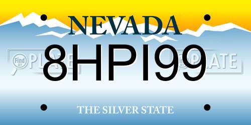 8HPI99 Nevada License Plate