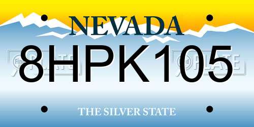 8HPK105 Nevada License Plate