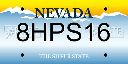 8HPS16 Nevada License Plate