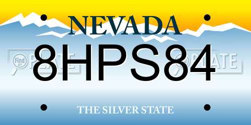 8HPS84 Nevada License Plate