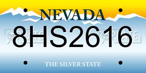 8HS2616 Nevada License Plate