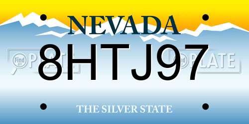 8HTJ97 Nevada License Plate