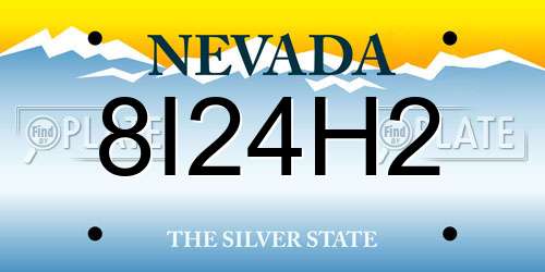 8I24H2 Nevada License Plate
