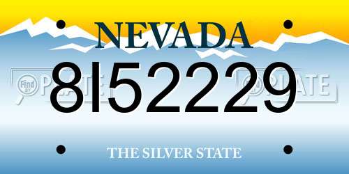 8I52229 Nevada License Plate