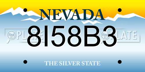 8I58B3 Nevada License Plate