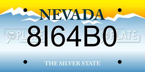8I64B0 Nevada License Plate