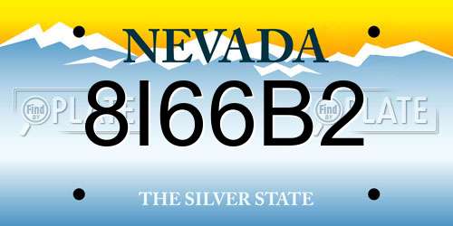 8I66B2 Nevada License Plate