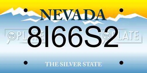 8I66S2 Nevada License Plate