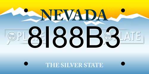 8I88B3 Nevada License Plate