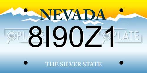8I90Z1 Nevada License Plate