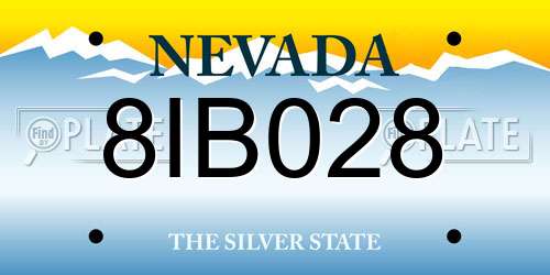 8IB028 Nevada License Plate
