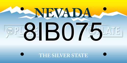 8IB075 Nevada License Plate