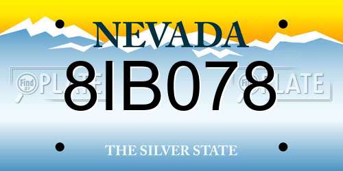 8IB078 Nevada License Plate