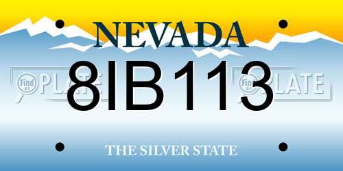 8IB113 Nevada License Plate