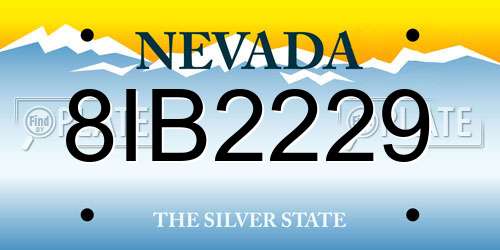 8IB2229 Nevada License Plate