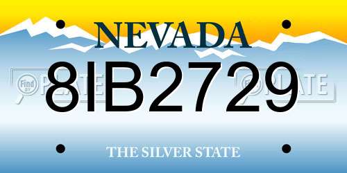 8IB2729 Nevada License Plate