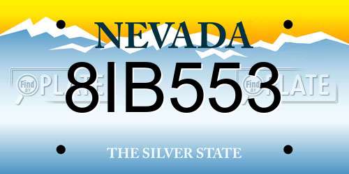 8IB553 Nevada License Plate
