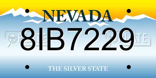 8IB7229 Nevada License Plate