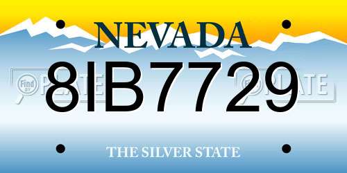 8IB7729 Nevada License Plate