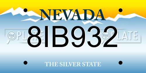 8IB932 Nevada License Plate