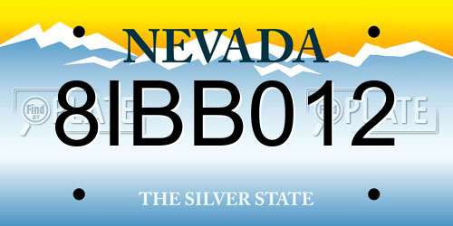 8IBB012 Nevada License Plate
