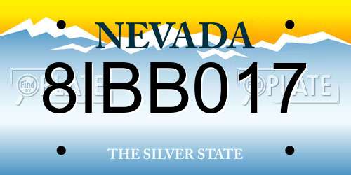 8IBB017 Nevada License Plate