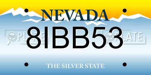 8IBB53 Nevada License Plate
