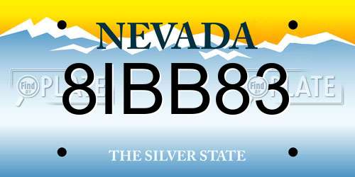 8IBB83 Nevada License Plate