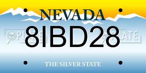 8IBD28 Nevada License Plate