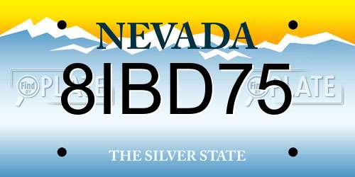 8IBD75 Nevada License Plate