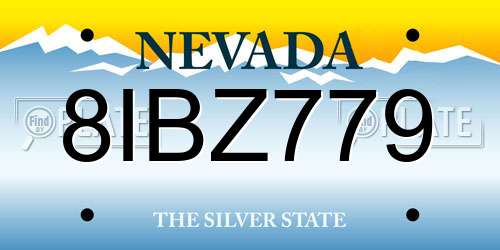 8IBZ779 Nevada License Plate