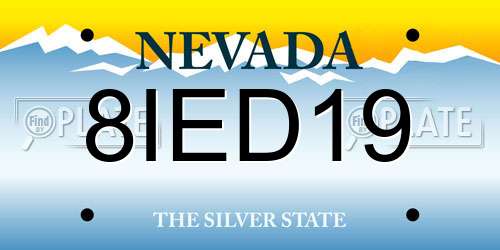 8IED19 Nevada License Plate