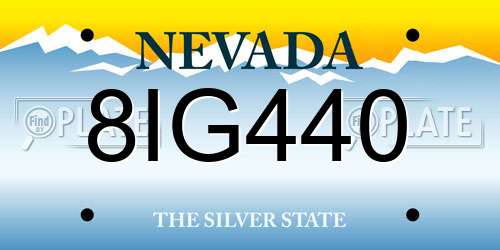 8IG440 Nevada License Plate