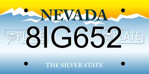 8IG652 Nevada License Plate