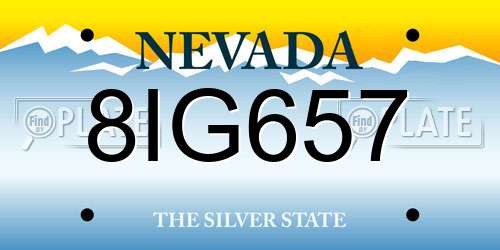 8IG657 Nevada License Plate
