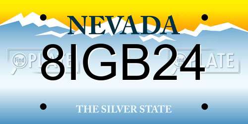 8IGB24 Nevada License Plate