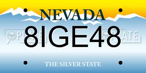 8IGE48 Nevada License Plate