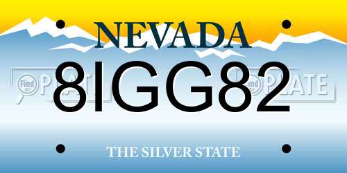 8IGG82 Nevada License Plate