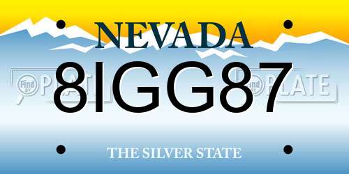 8IGG87 Nevada License Plate