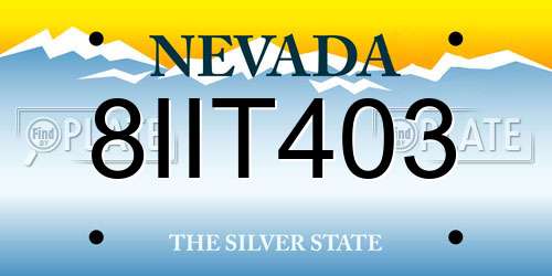 8IIT403 Nevada License Plate