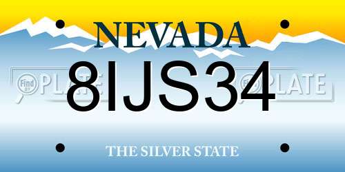 8IJS34 Nevada License Plate