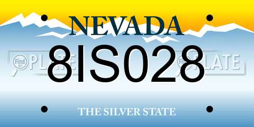 8IS028 Nevada License Plate