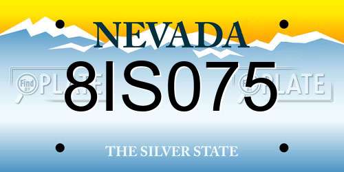 8IS075 Nevada License Plate