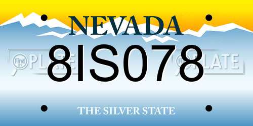 8IS078 Nevada License Plate