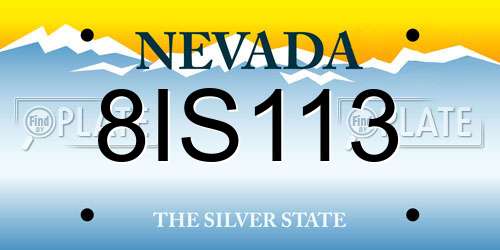 8IS113 Nevada License Plate