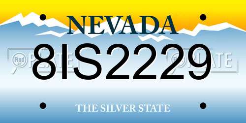 8IS2229 Nevada License Plate