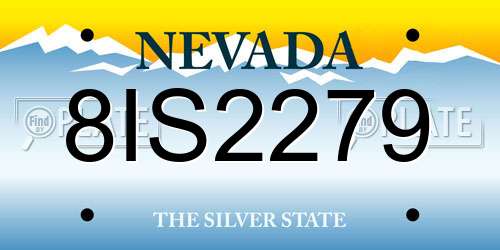 8IS2279 Nevada License Plate